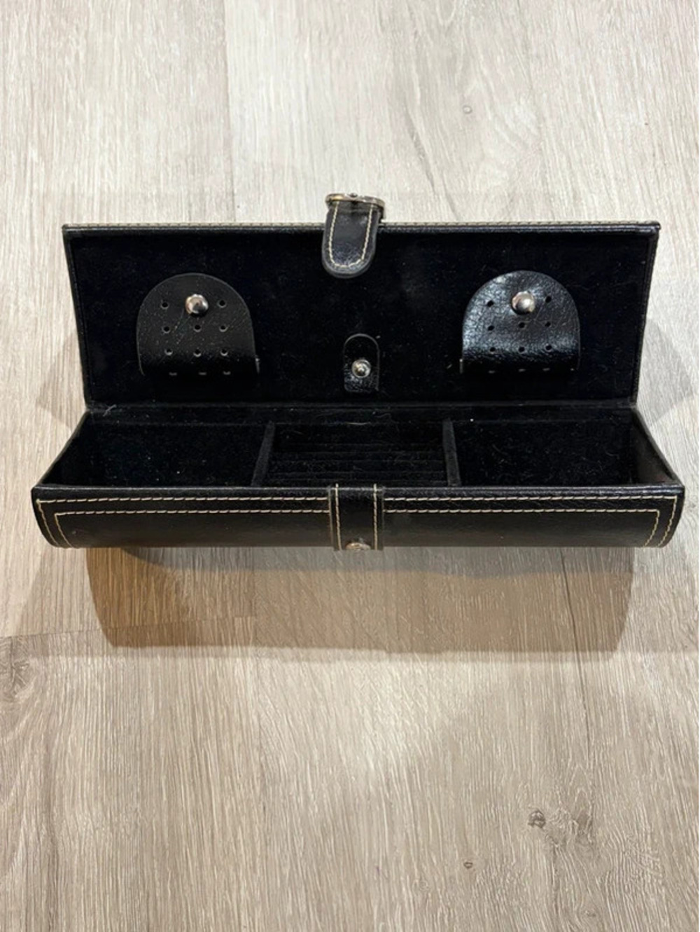 Black Faux Leather Jewelry Organizer Box